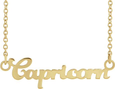 14K Gold Capricorn Necklace - Yellow Gold