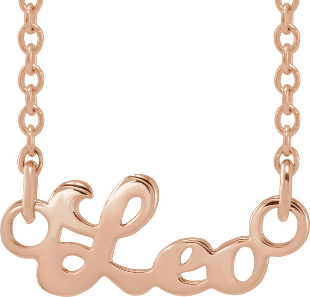 14K Gold Leo Necklace - Rose Gold