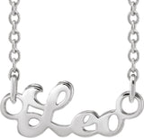 14K Gold Leo Necklace - White Gold