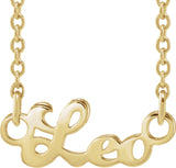 14K Gold Leo Necklace - Yellow Gold