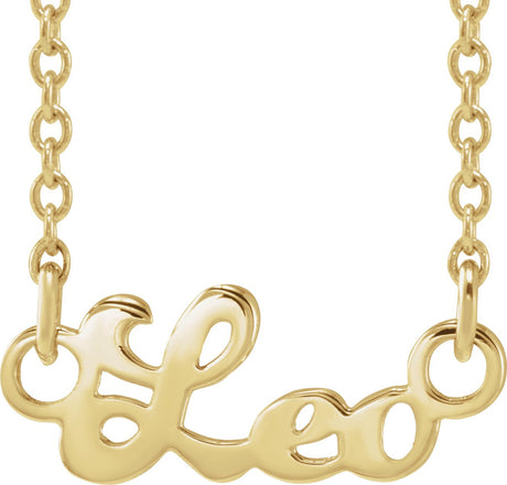 14K Gold Leo Necklace - Yellow Gold