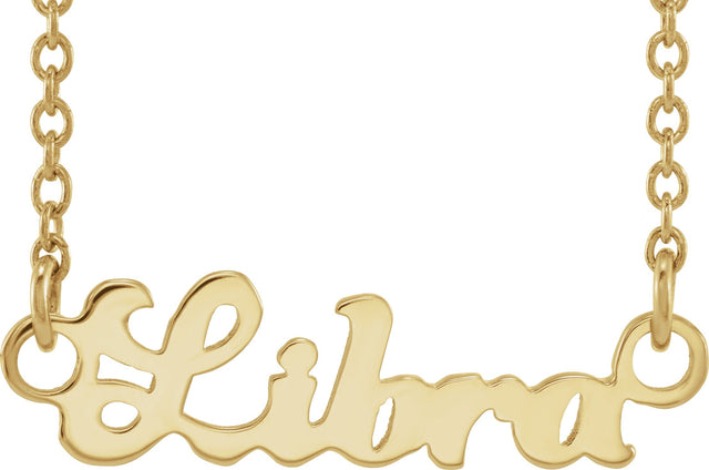 14K Gold Libra Necklace - Yellow Gold