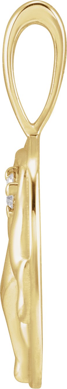 14K Gold Round Natural Diamond Accented Chinese Zodiac Pendant - Yellow Gold - view 4