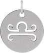 Platinum Libra Disc Necklace or Pendant
