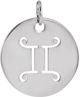 Platinum Gemini Disc Necklace or Pendant