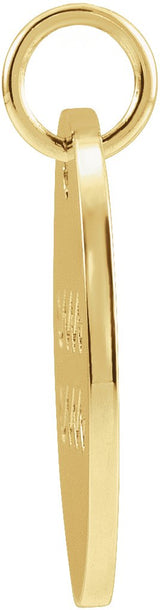 14K Gold Aquarius Disc Necklace or Pendant - Yellow Gold - view 2