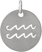 14K Gold Aquarius Disc Necklace or Pendant - White Gold