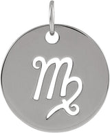 Platinum Virgo Disc Necklace or Pendant