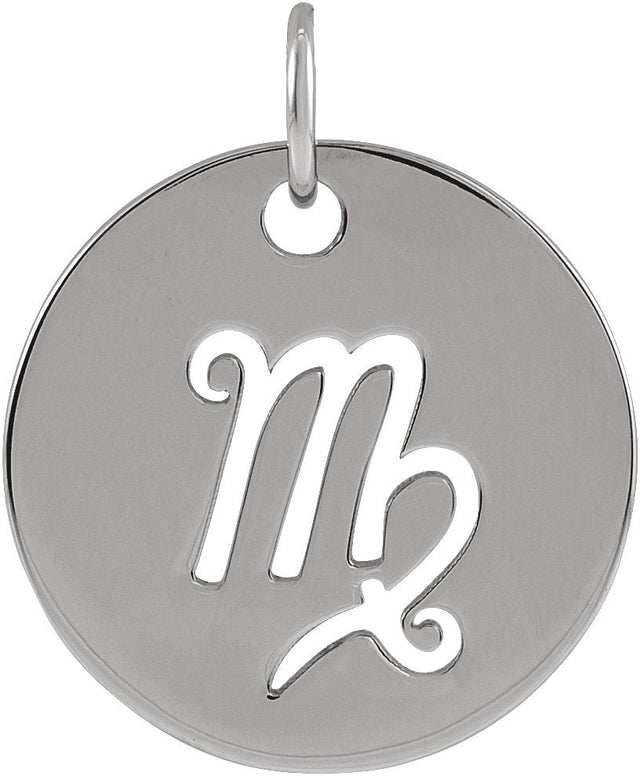 Platinum Virgo Disc Necklace or Pendant