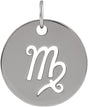 14K Gold Virgo Disc Necklace or Pendant - White Gold