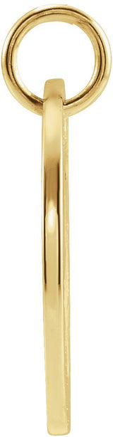 14K Gold Leo Disc Necklace or Pendant - Yellow Gold - view 2