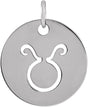 Platinum Taurus Disc Necklace or Pendant