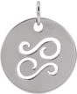 14K Gold Cancer Disc Necklace or Pendant - White Gold