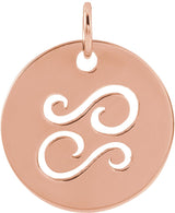 14K Gold Cancer Disc Necklace or Pendant - Rose Gold