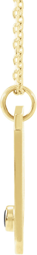 14K Gold Round Natural Black Spinel & Natural Diamond Aquarius Constellation Necklace or Pendant - Yellow Gold - view 4