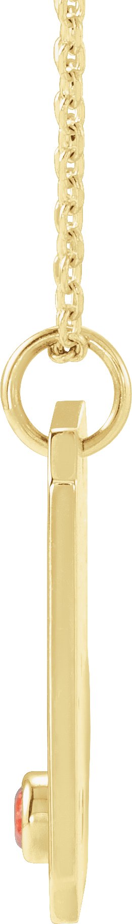 14K Gold Round Natural Mexican Fire Opal & Natural Diamond Taurus Constellation Necklace or Pendant - Yellow Gold - view 4