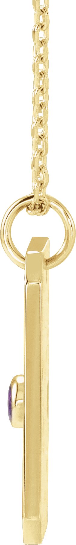 14K Gold Round Natural Amethyst & Natural Diamond Sagittarius Constellation Necklace or Pendant - Yellow Gold - view 4