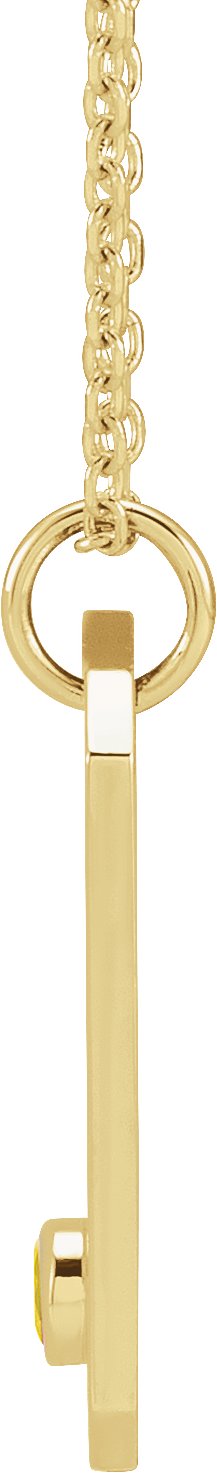 14K Gold Round Natural Citrine & Natural Diamond Leo Constellation Necklace or Pendant - Yellow Gold - view 4