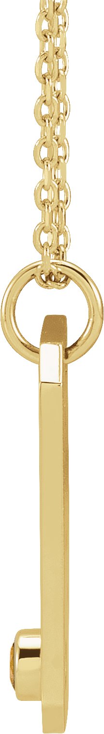 14K Gold Round Natural Spessartite Garnet & Natural Diamond Virgo Constellation Necklace or Pendant - Yellow Gold - view 4