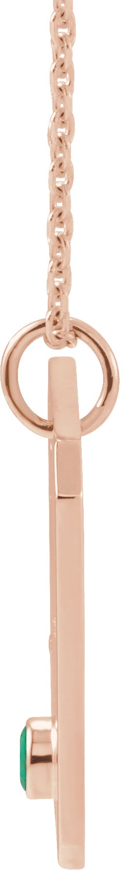 14K Gold Round Natural Emerald & Natural Diamond Aries Constellation Necklace or Pendant - Rose Gold - view 6