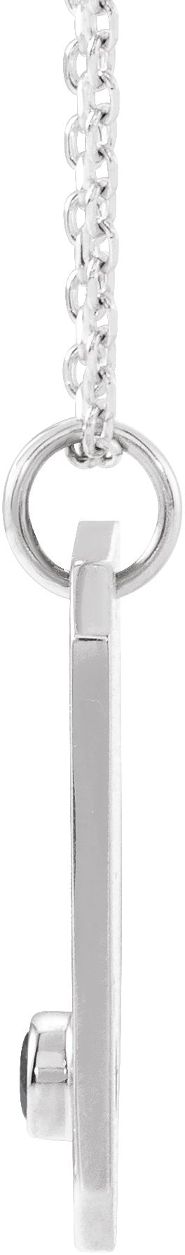 Platinum Round Natural Black Spinel & Natural Diamond Aquarius Constellation Necklace or Pendant - view 6