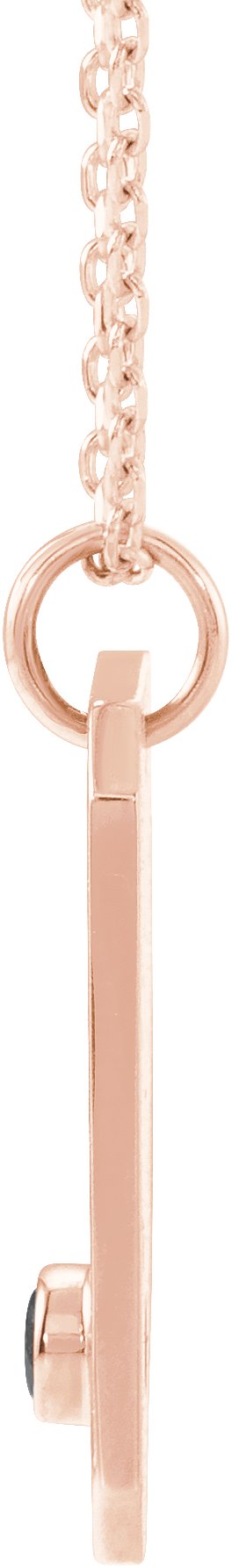 14K Gold Round Natural Black Spinel & Natural Diamond Aquarius Constellation Necklace or Pendant - Rose Gold - view 6