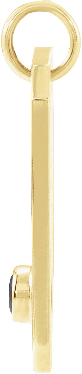 14K Gold Round Natural Black Spinel & Natural Diamond Zodiac Constellation Necklace or Pendant - Yellow Gold - view 4