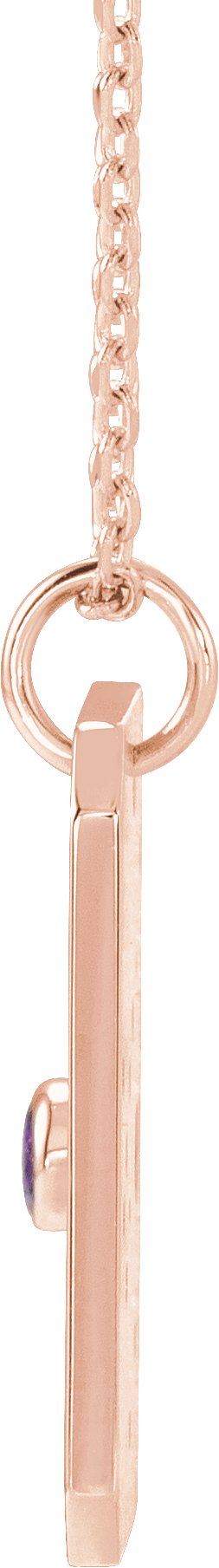14K Gold Round Natural Amethyst & Natural Diamond Sagittarius Constellation Necklace or Pendant - Rose Gold - view 6