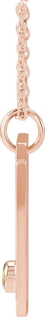 14K Gold Round Natural Peridot & Natural Diamond Gemini Constellation Necklace or Pendant - Rose Gold - view 6