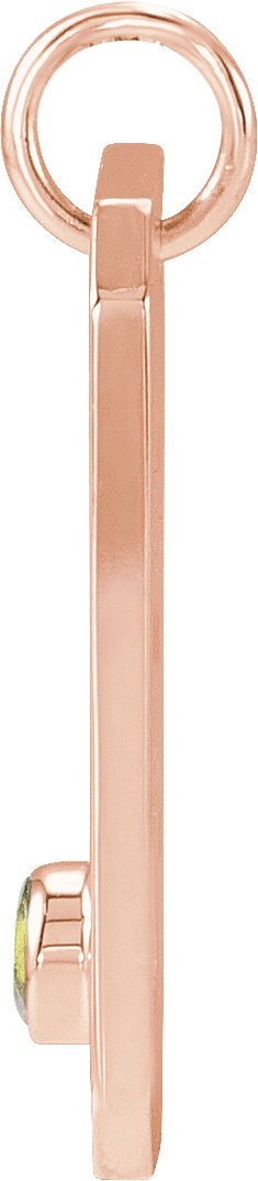 14K Gold Round Natural Peridot & Natural Diamond Zodiac Constellation Necklace or Pendant - Rose Gold - view 6