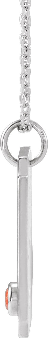 14K Gold Round Natural Mexican Fire Opal & Natural Diamond Taurus Constellation Necklace or Pendant - White Gold - view 4