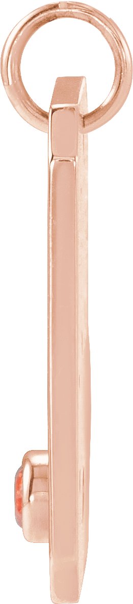14K Gold Round Natural Mexican Fire Opal & Natural Diamond Zodiac Constellation Necklace or Pendant - Rose Gold - view 6