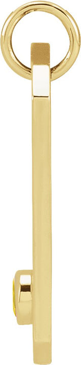 14K Gold Round Natural Citrine & Natural Diamond Zodiac Constellation Necklace or Pendant - Yellow Gold - view 4
