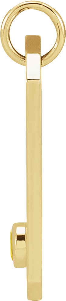 14K Gold Round Natural Citrine & Natural Diamond Zodiac Constellation Necklace or Pendant - Yellow Gold - view 4