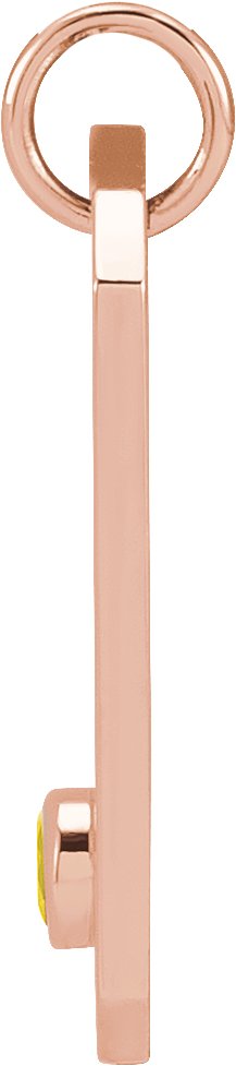 14K Gold Round Natural Citrine & Natural Diamond Zodiac Constellation Necklace or Pendant - Rose Gold - view 6