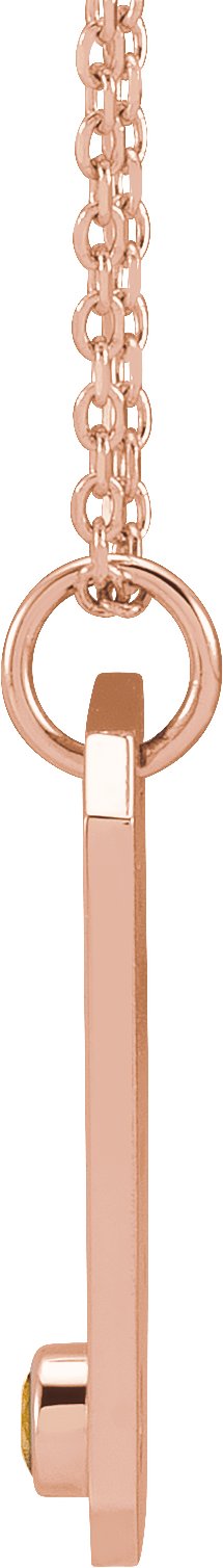 14K Gold Round Natural Spessartite Garnet & Natural Diamond Virgo Constellation Necklace or Pendant - Rose Gold - view 6