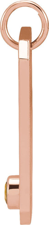 14K Gold Round Natural Spessartite Garnet & Natural Diamond Zodiac Constellation Necklace or Pendant - Rose Gold - view 6