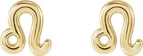 14K Gold Leo Earrings - view 3