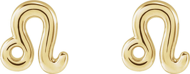 14K Gold Leo Earrings - view 3