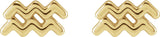 14K Gold Aquarius Earrings - view 3