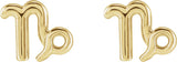 14K Gold Capricorn Earrings - view 3