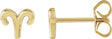 14K Gold Aries Earrings