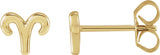 14K Gold Aries Earrings
