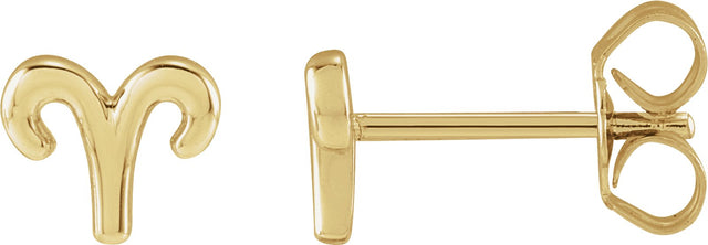 14K Gold Aries Earrings
