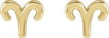 14K Gold Aries Earrings - view 3