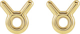 14K Gold Taurus Earrings - view 3