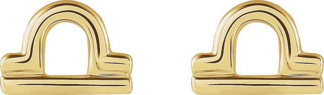14K Gold Libra Earrings - view 3