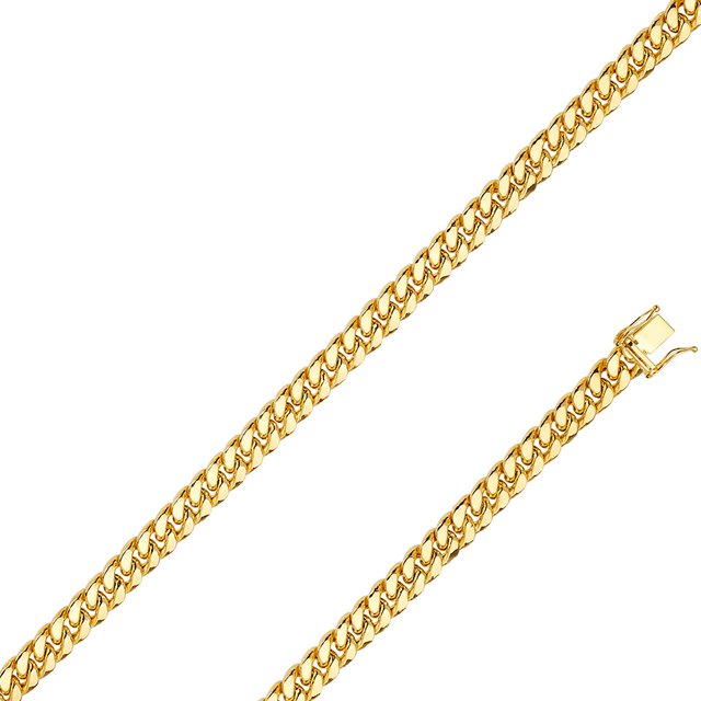 18K REAL Solid Yellow Gold 2.10mm-9.25mm MIAMI CUBAN Chain