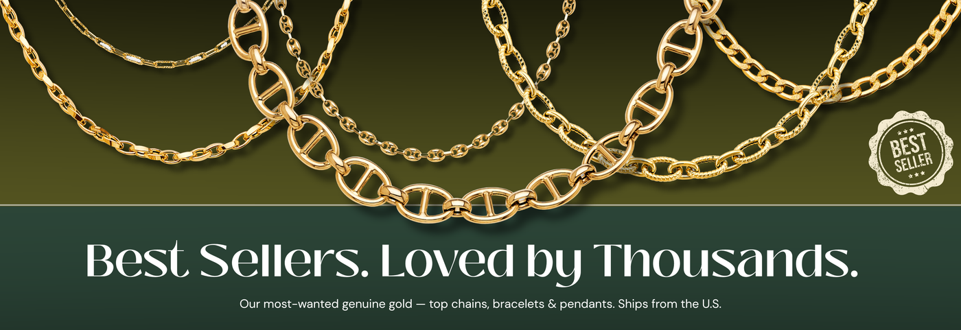 Best-selling Italian gold jewelry chains, bracelets and pendants