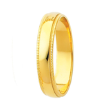 14K Real Yellow Gold 3.0mm-8.0mm Milgrain Regular Fit Wedding Band